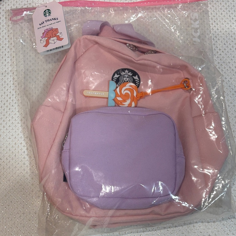 Starbucks Backpack in Pink and Lavender